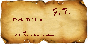 Fick Tullia névjegykártya